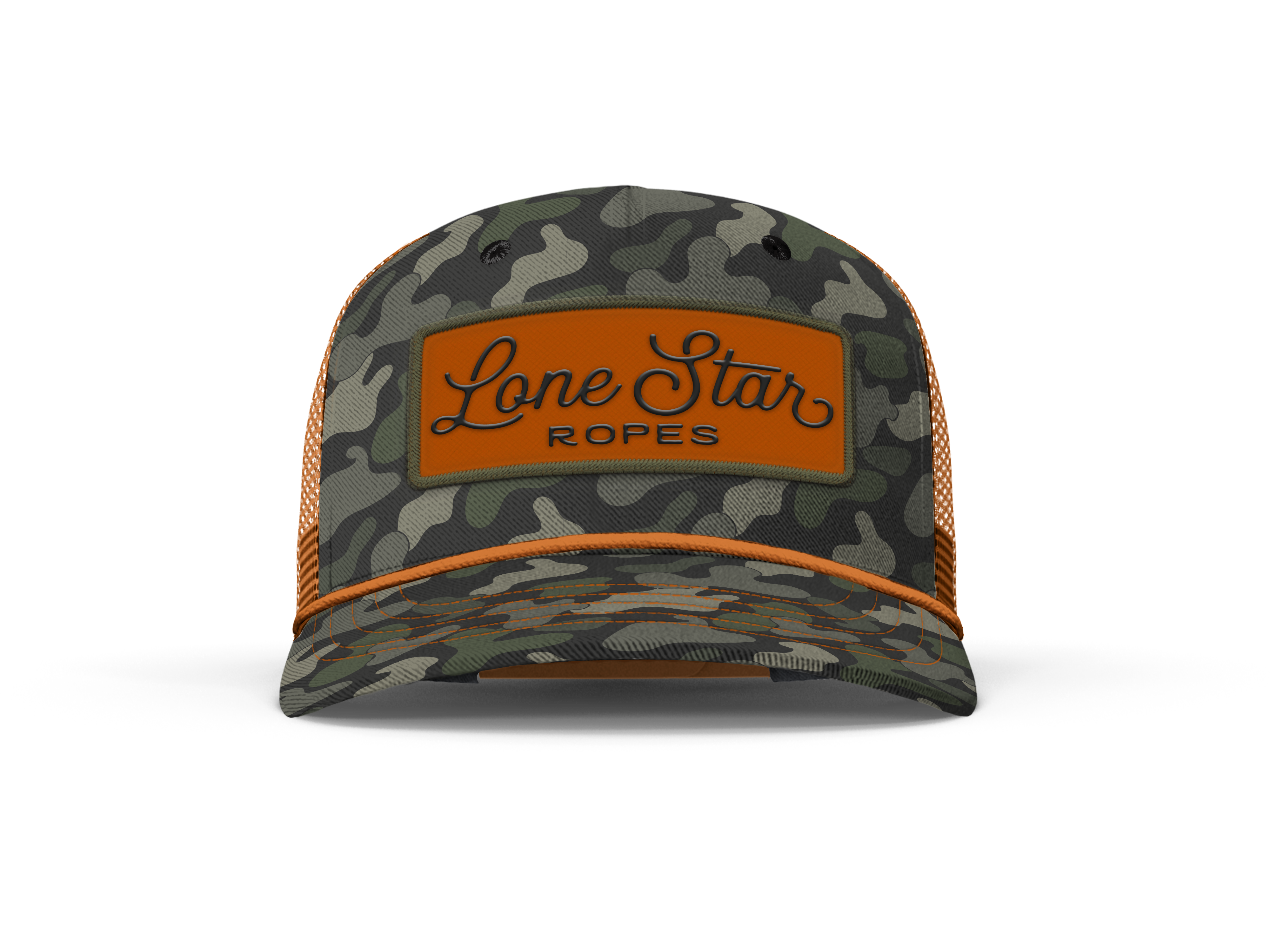 Lone Star Ropes Script Trucker Cap - Dark Duck Camo