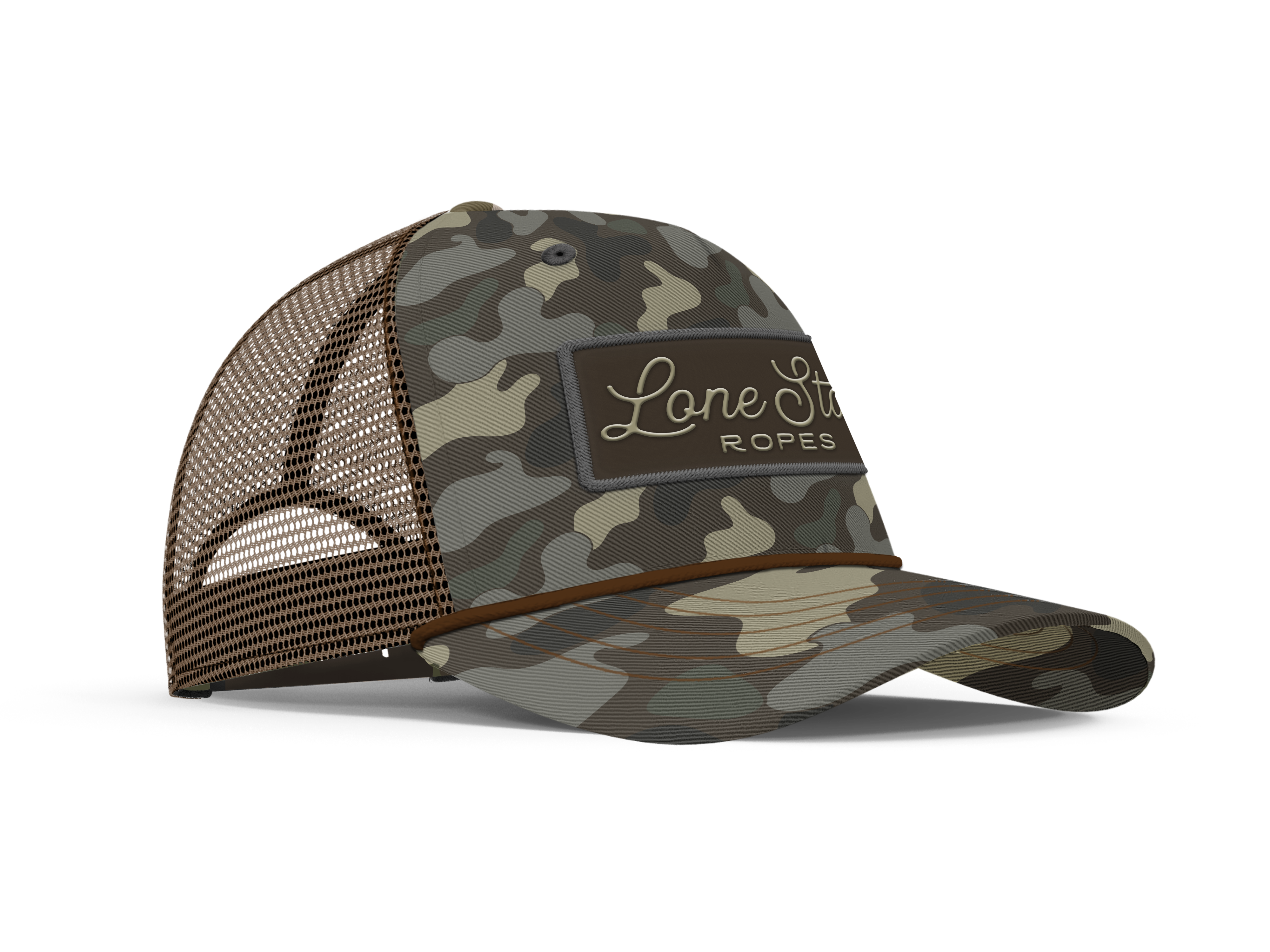 Lone Star Ropes Script Trucker Cap - Canyon Camo