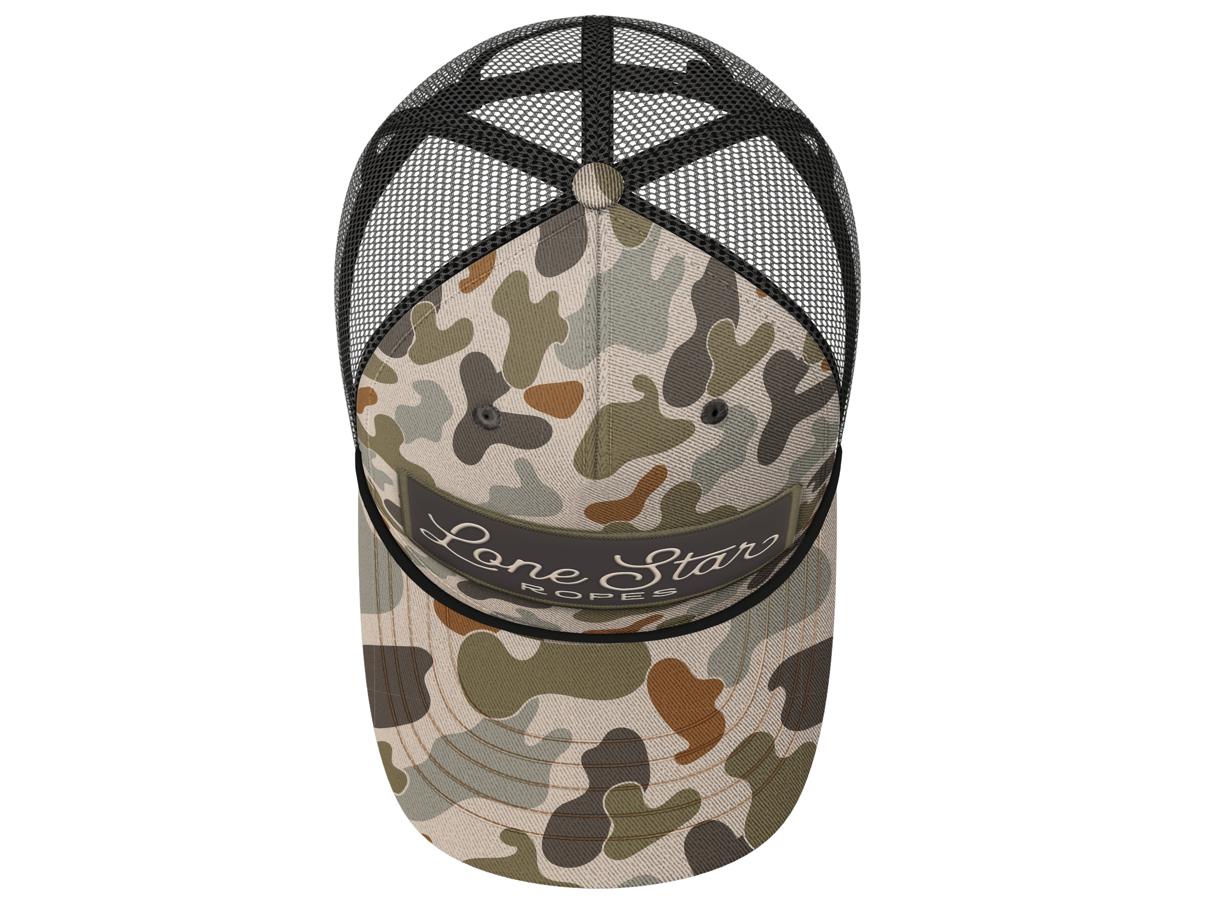 Lone Star Ropes Script Trucker Cap - Old School Camo