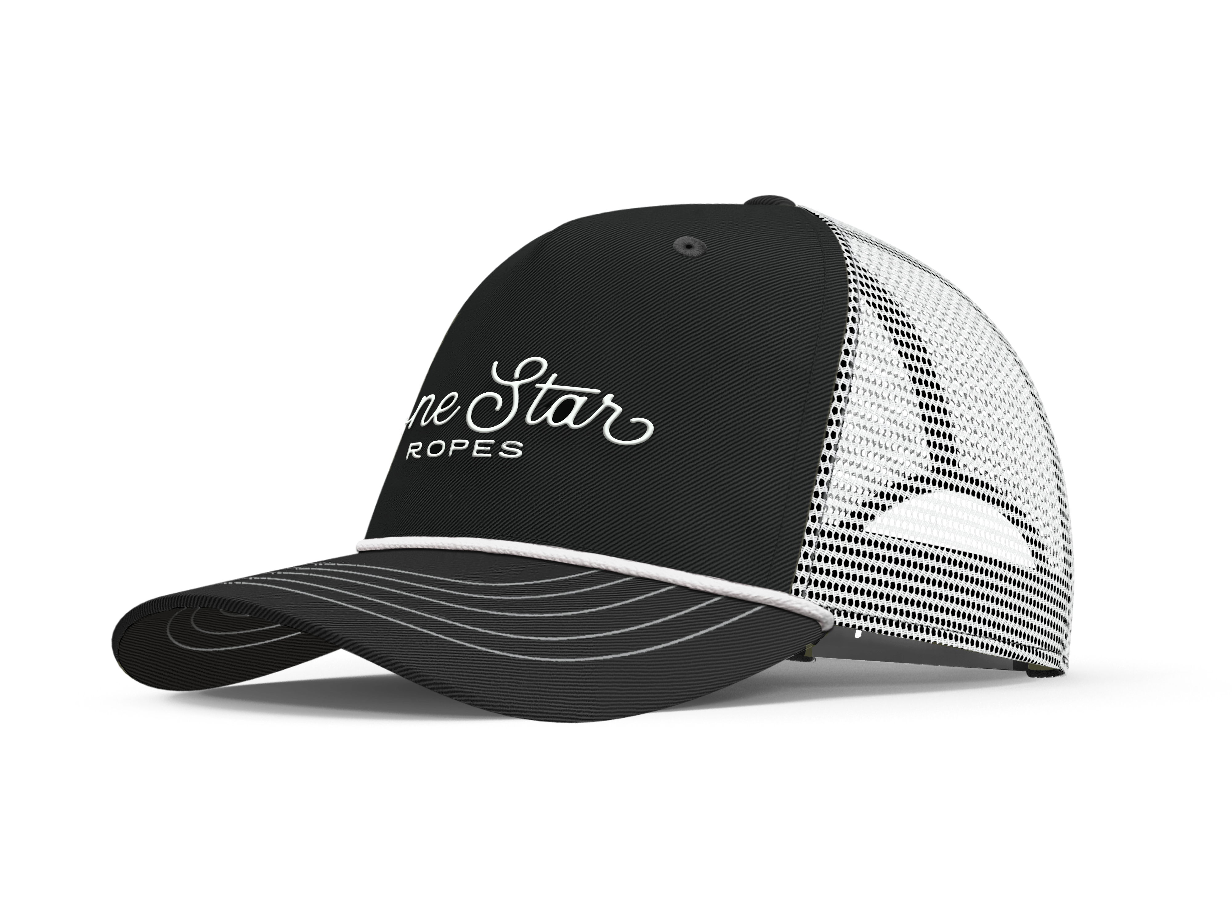 Lone Star Ropes Script Trucker Cap - Black/White