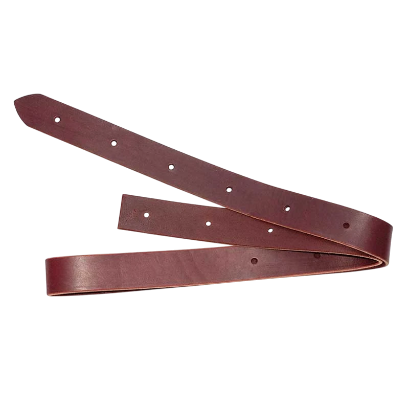Lone Star Ropes burgundy 12 oz. latigo leather offside half breed strap measuring 1-3/4 inches by 60 inches.